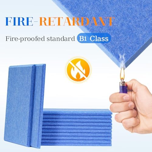 DOLLAR BOSS Felt Cork Board Tiles 48" x 36" Bulletin Board, 12 Pcs Blue