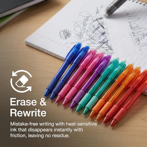 Volcanics Erasable Gel Pens, 0.7mm Medium Point, 6 Colors, 36 Pack | Colored Gel Ink Pens Erasable With Caps, Assorted Colors For Planner, Note Taking, Journaling And Office Supplies
