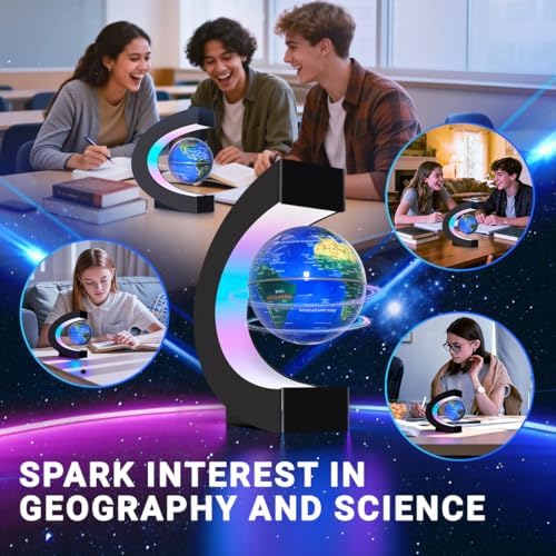 Magnetic Levitating Floating Globe with LED Lights, Cool Tech Gadgets Gifts World Globe Lamp for Men Father Teenage Boys Girls, Birthday Gifts Office Home Desk Decor Display
