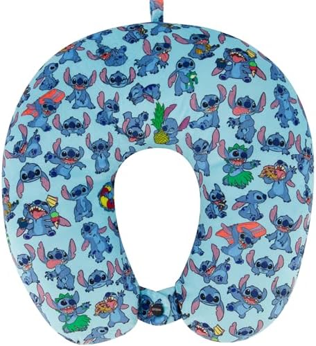 Disney Stitch Kids Travel Neck Pillow for Airplane, Blue
