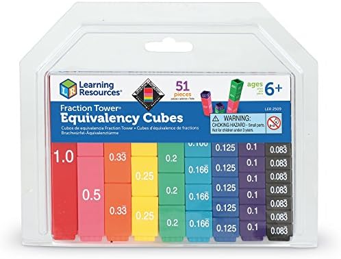 Learning Resources Fraction Tower Equivalency Cubes