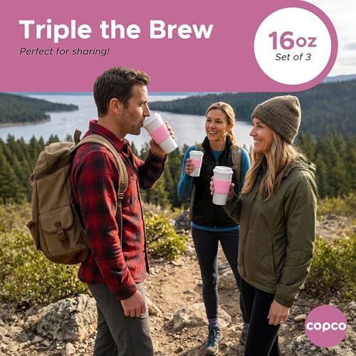 Copco Acadia Travel Mug, 16 Oz - Pink, Set of 3