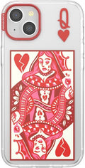 PopSockets iPhone 15 Phone Case with MagSafe- Heart Queen | Magnetic, Wireless Charging, Camera & Drop Protection, Heart, Valentines, Red, Textured