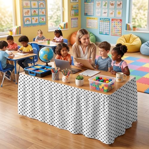 Teacher Desk Skirt for Classroom Ruffle Table Skirt Back to School