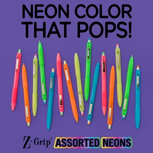 Zebra Pen Z-Grip Mechanical Pencil, 0.7mm #2, Assorted Neon Barrels, 10-Pk