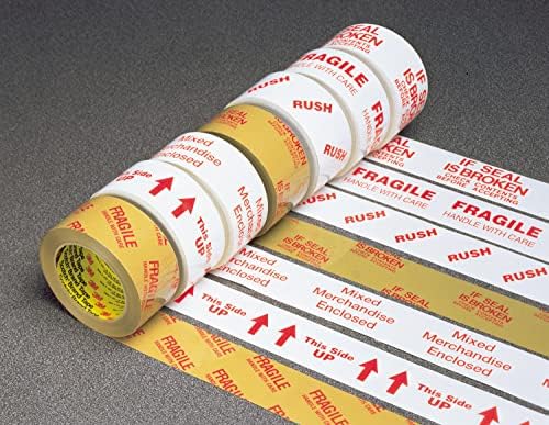 3M Scotch Printed Message Box Sealing Tape 3771, White, 48 mm x 100 m