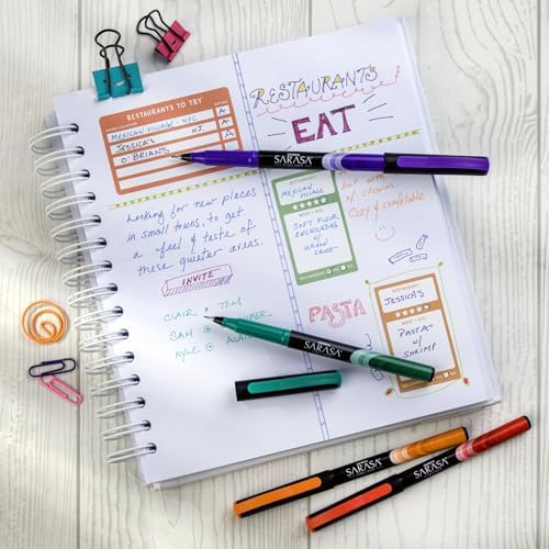 Zebra Pen SARASA Fineliner Pen, Assorted Ink, 0.8mm, 8-Pack