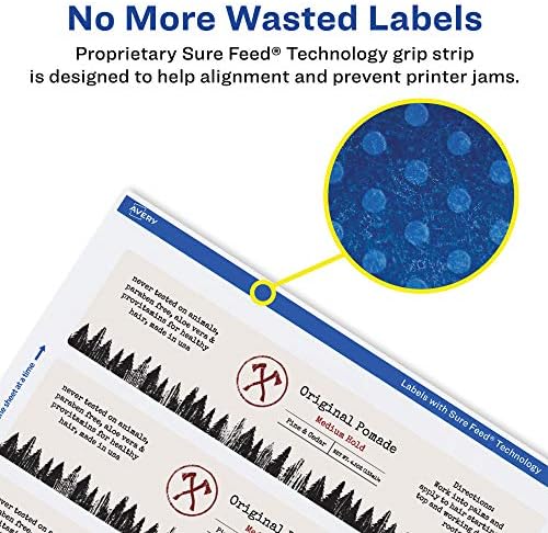 Avery® Printable Durable White Rectangle Labels, Sure Feed® Technology, 2" x 7", Print-to-the-Edge, Waterproof Labels, Laser & Pigment-Based Inkjet Compatible, 100 Total