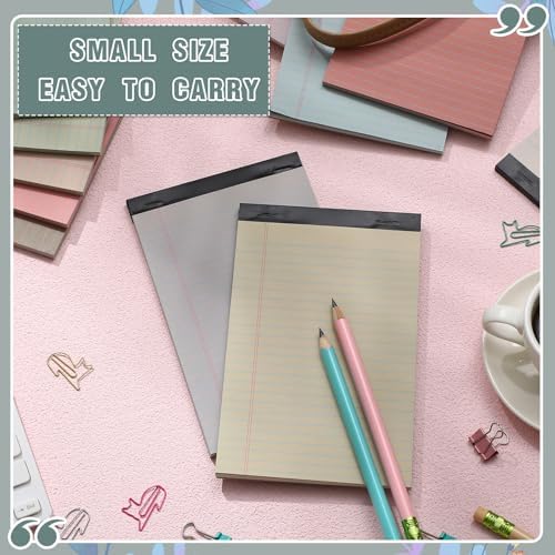 Lincia 12 Pcs 5" x 8" Colored Legal Pads Small Legal Pad(Morandi Colors)