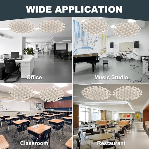 Acoustic Ceiling Panels Sound Absorbing Panels, Hexagon Light Beige
