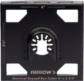 Arrow OSCGB2-1 2 Gang Electrical Box Drywall Cutting Blade for Oscillating Tools, Universal, Fits Most Multitools, Includes Adapter, Makes 4” by 3-3/4” Hole