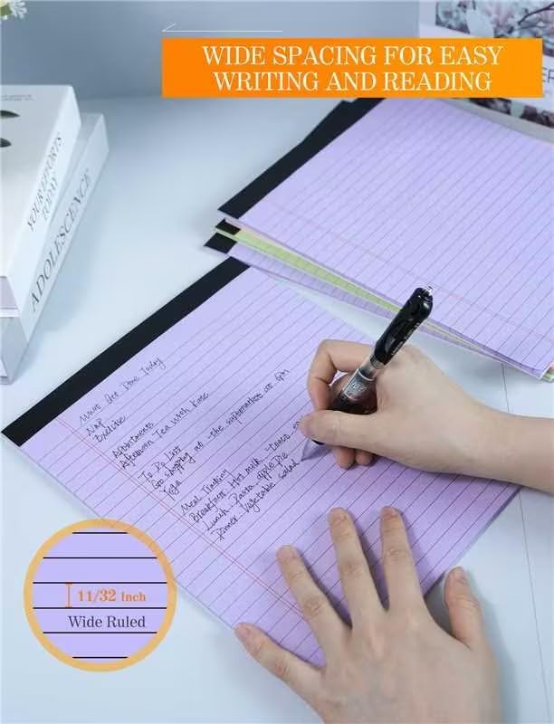 Colored Legal Pads 8.5 x 11, 6 Pack Writing Pads Note Pads College Ruled