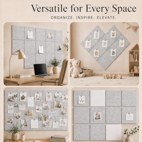 Felt Bulletin Board Tiles, Cork Board Alternative, 48 x 36 in