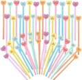 Whaline 120Pcs Valentine's Day Pencils with Eraser 60Pcs Conversation Heart Pencils with 60Pcs Heart Erasers Pastel Wooden Hearts Pencil for School Classroom Rewards Supplies