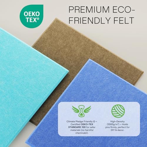 MaxGear Felt Bulletin Board 36" x 24", Espresso Felt Wall Tiles Push Pins
