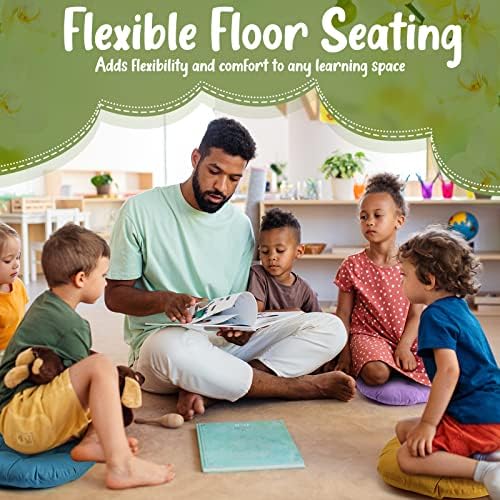 Fumete 12 Pcs Round Floor Pillows Cushions Seating 16 x 16 Inches Floor Round Cushions for Kids Toddlers Flexible Reading Chair Pillows for Classroom Home School Playing Supplies(Colorful)