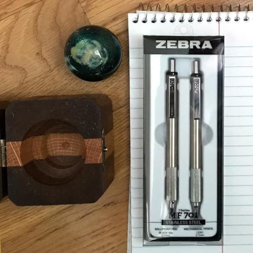 Zebra Pen STEEL Tactical M-701 & F-701 Set, HB 0.7mm, Black Ink 0.8mm, 2-Pk