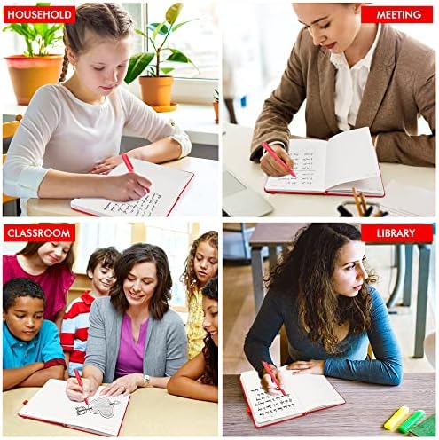 feela 3 Pack Notebooks Journals Bulk with 3 Black Pens, A5 Hardcover Notebook Classic Ruled Lined Journal Set with Pen Holder for Work Business Journaling Note Taking, 120 GSM, 5.1”x8.3”, Red