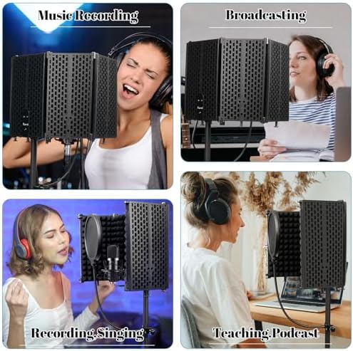 Microphone Stand With Isolation Shield