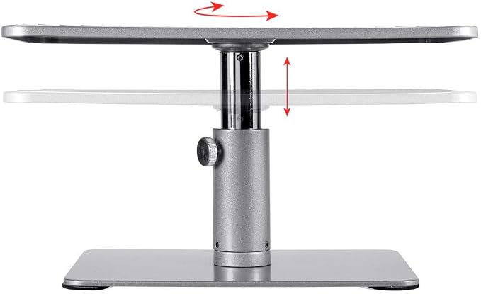 Monoprice Universal Monitor Riser Stand - Raises Monitors 4.6 to 6.5 Inches, Silver Finish - Workstream Collection