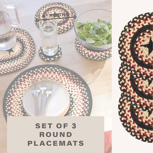 Homespice Gloucester Braided Trivets Ideal as Hot Pads, Round 8" Set of 3