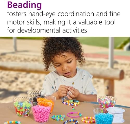 Colorations Jumbo Alphabet Beads, 260 Pieces, 10 of Each Letter | Ages 5+, Kindergarten+, A to Z Letter Beads, 1/2" Size, Kids Craft Projects, Jewelry Making, Hair Accessories, Key Chains