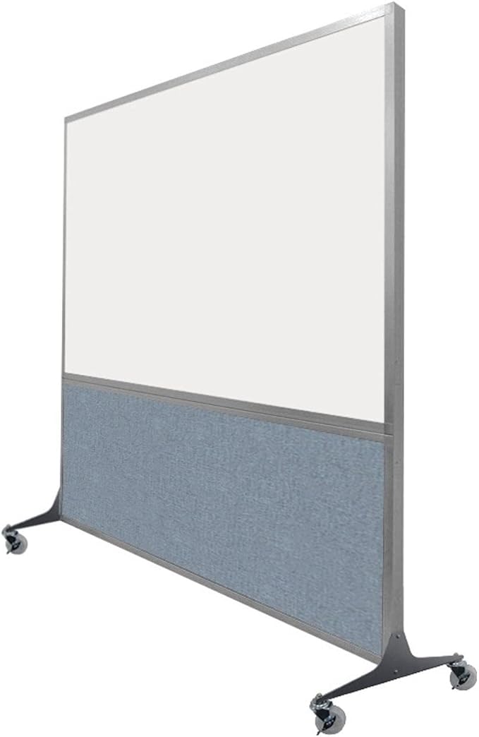 DivideWrite Mobile Whiteboard | Double Sided Dry Erase Board | Portable Office Cubicle Partition | Display for Classrooms, Conference Rooms, Meeting Areas and More | Black Fabric 6' Wide X 6' Tall