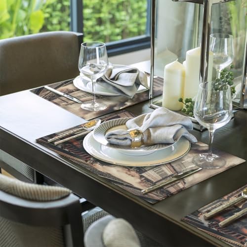 Placemats 12x18 Inch Washable Linen Place Mats Cloth Tables Mats
