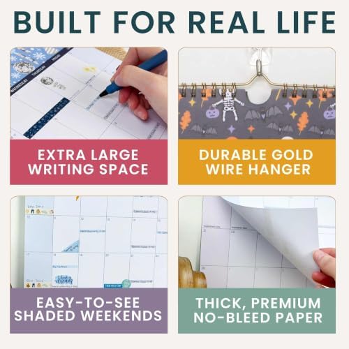 bloom daily planners 2027 Hanging Wall Calendar (January through December 2027) - Large 11” x 17” Monthly Calendar for Home or Office - Holiday Icons