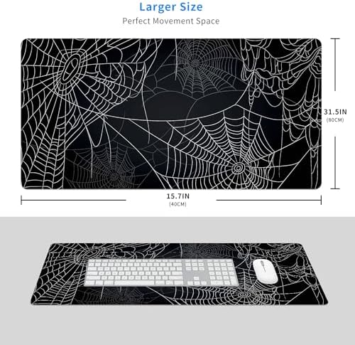 Halloween Spider Webs Desk Mat Large Gaming Mouse Pad Cozy
