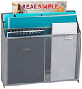 Mind Reader Vertical File Storage, Desktop Organizer, Wall Mount, Office, Metal Mesh, 12.5"L x 3.75"W x 11.5"H, Silver