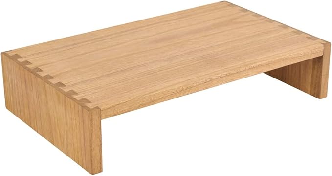 KIRIGEN Wood Monitor Stand Riser for Desk, 15.39 Inch, Natural 39-NA