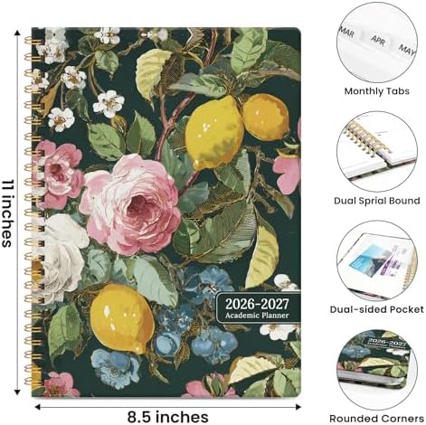 Large Planner 2026-2027, A4 (8.5" x 11") Hardcover Weekly & Monthly Planner July 2026 - June 2027 with Monthly Tabs, Academic Planner for School, Work and Office, Colorful Painting