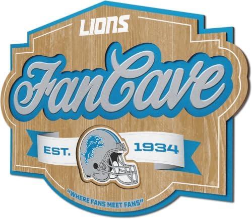 YouTheFan NFL Detroit Lions Fan Cave Sign One Size(Pack of 6)