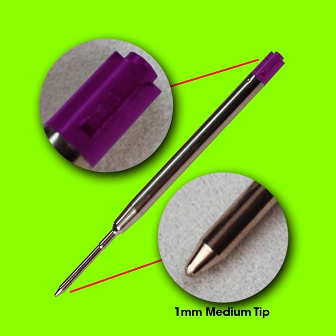 Replacement for Parker 1950369 - G2 Ballpoint Pen Refill - 6 Purple