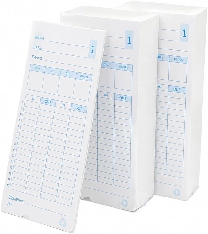 (300pack) E14（E14-100） Time Cards for Lathem Model 400E Time Clock