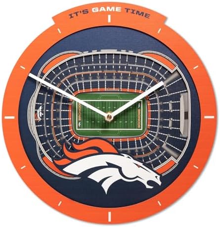YouTheFan NFL Denver Broncos StadiumView 3D Wall Clock