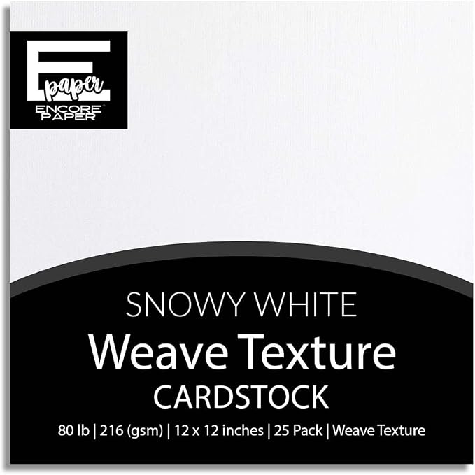 Snowy White —12x12 Textured Cardstock | 80lb Textured White Scrapbook Paper | Premium Cardstock for Cricut Cutting | 25 Sheets