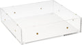 Russell+Hazel Large Acrylic Desk Drawer Organizer, Clear, 6"x6" | Keeps notepads & supplies neat on a desk or in a drawer. Clear acrylic with polished edges, a gold magnet & non-slip feet.