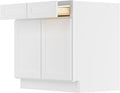 Furinno Shaker Drawer Base Kitchen Cabinet with 2-Doors, Ready to Assemble, 24 D x 36 W x 34.5 H, White