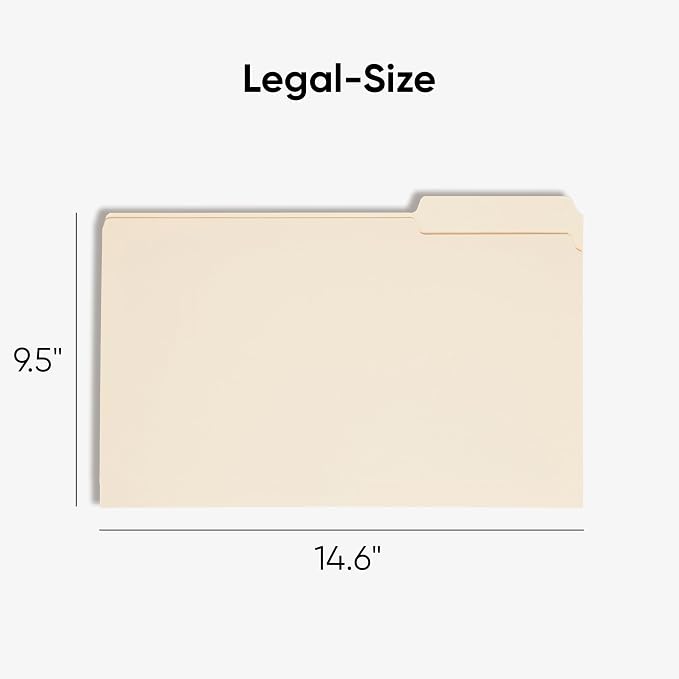 Smead File Folder, 1/3-Cut Tab, Assorted Positions, Legal Size, Manila, 100 per Box (15330)