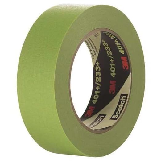 3M High Performance Green Masking Tape 401+, Superior Adhesion, Clean Removal, Highly Conformable, Paint-Bleed Resistant, 36 mm x 55 m, Individually Wrapped Roll, 1 Each