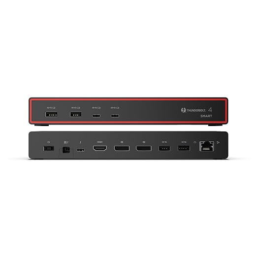Lenovo ThinkPad Thunderbolt 4 Smart Dock Gen 2 7500, Multiple Display Support, Integrated 1M Thunderbolt 4 Cable, Remote Hardware Management, 40Gbps Data Speed, 100W Power Delivery, Black