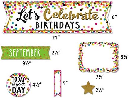 Confetti Let's Celebrate Birthdays Mini Bulletin Board (Pack of 2)