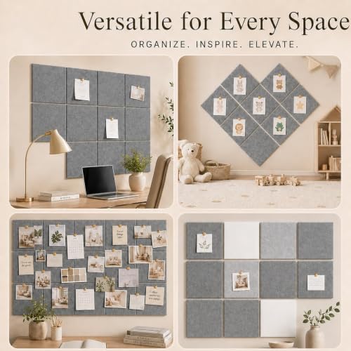 Felt Bulletin Board Tiles, Cork Board Alternative, 48 x 36 in