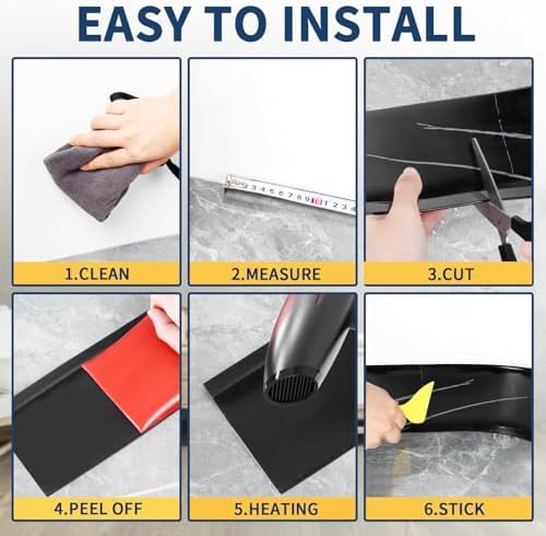 Vinyl Baseboard Molding Trim 4 Inch Peel and Stick Cove Base