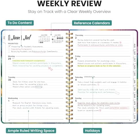 Large Planner 2026-2027, A4 (8.5" x 11") Hardcover Weekly & Monthly Planner July 2026 - June 2027 with Monthly Tabs, Academic Planner for School, Work and Office, Mystic Forest