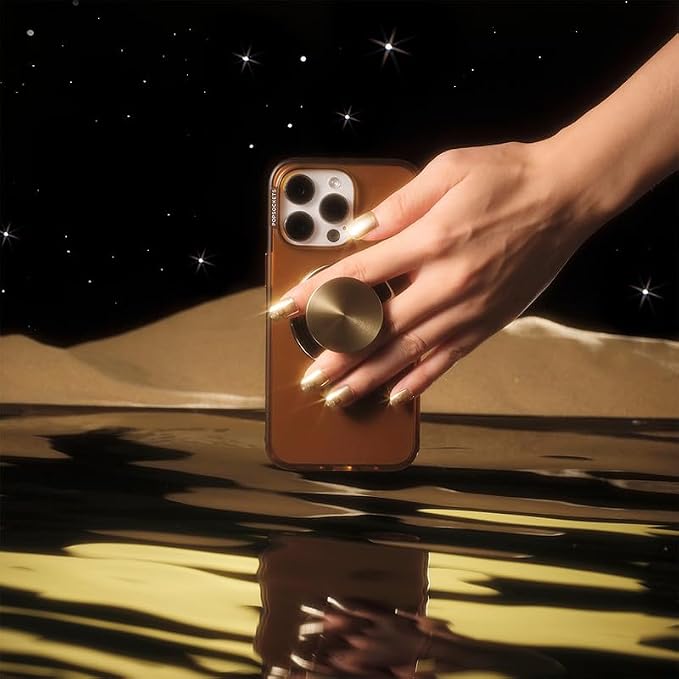PopSockets iPhone 14 Pro Max Phone Case w/MagSafe- Amber | Magnetic, Wireless Charging, Camera & Drop Protection, Brown, Plain, Cream, Beige, Summer Spring