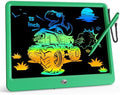 KOKODI 15 Inch LCD Writing Tablet with Anti-Lost Stylus, Erasable Doodle Board Colorful Toddler Drawing Pad, Car Travel School Games Toys for 3 4 5 6 7 8 Kids, Birthday Gift for Girls Boys Green
