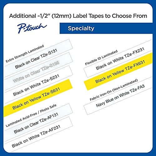 Brother Genuine P-Touch, TZe-231 10-Pack Tape (TZE23110PK) ½â€ (0.47â€) x 26.2 ft. (8m) (Pack of 10) Laminated P-Touch Tape, Black on White